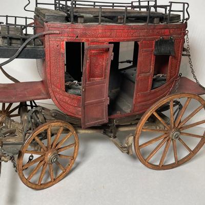LOT 63: Vintage Wooden and Metal Stage Coach / Wagon