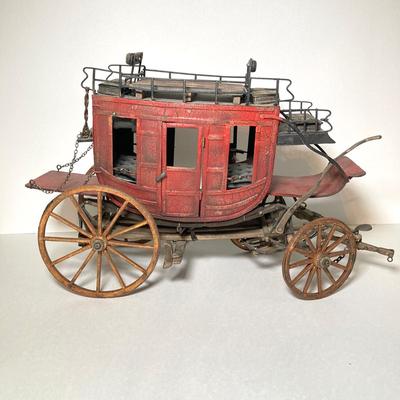 LOT 63: Vintage Wooden and Metal Stage Coach / Wagon