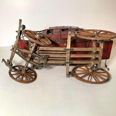 LOT 63: Vintage Wooden and Metal Stage Coach / Wagon