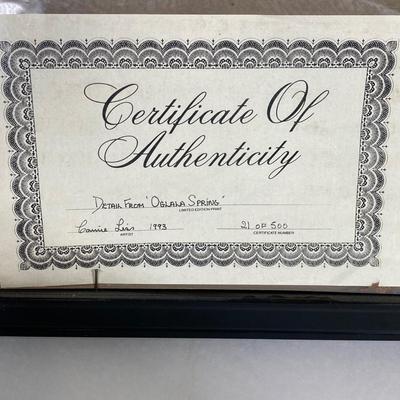 LOT 66: "Ogala Spring" Signed and Numbered 21 of 500 Work of Art by Artist Constance "Connie" Liss with Certificate...