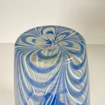 LOT 67: Art Glass Vase Collection featuring Durand pulled feather vase