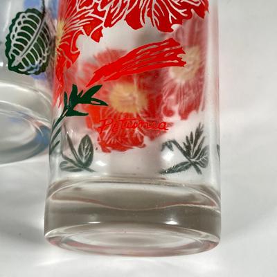 LOT 69: Sweet Collection of Flower Drinking Glasses - Violet, Calendula, Iris, Orchid, Petunia and Spring Crocus