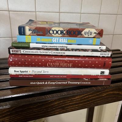 LOT 82: Handcrafted Credenza/Side Table & Bench, Cast Iron Cat Doorstop, Wooden Chicken & More