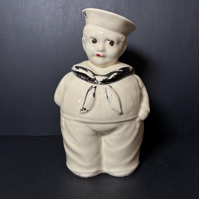 LOT 84: Vintage Shawnee Pottery, Sailor Boy Cookie Jar