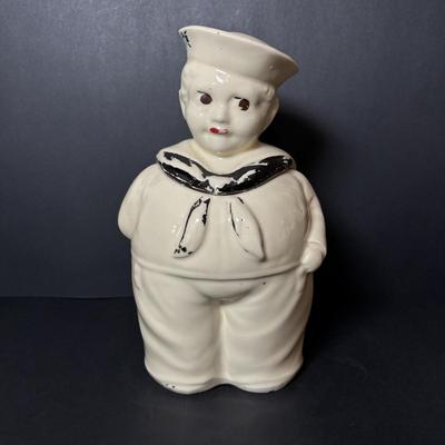 LOT 84: Vintage Shawnee Pottery, Sailor Boy Cookie Jar