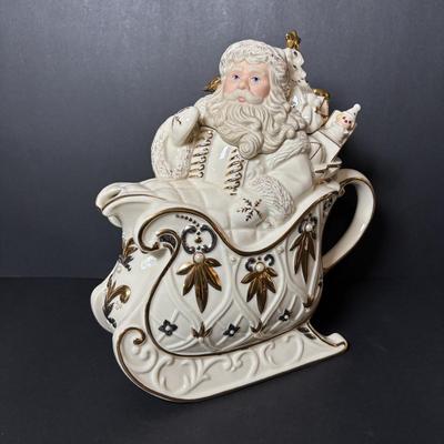 LOT 85: Lenox Florentine & Pearl Santa Teapot