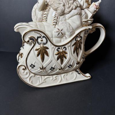 LOT 85: Lenox Florentine & Pearl Santa Teapot