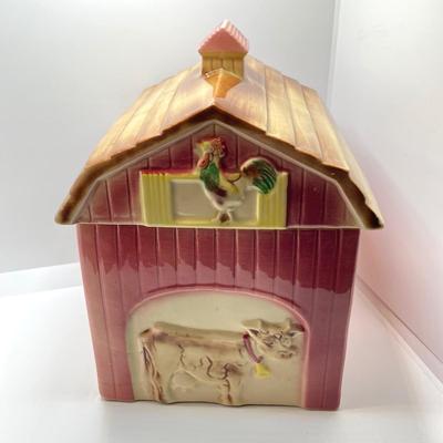 LOT 90 Vintage Mcoy Red Barn Cookie Jar