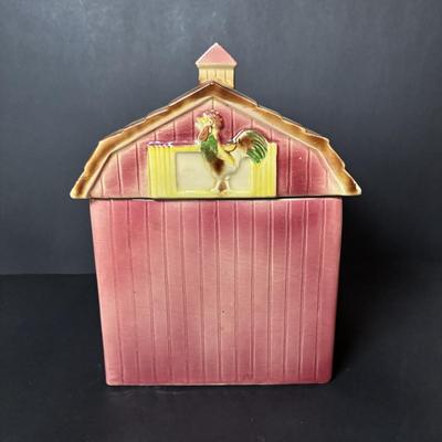 LOT 90 Vintage Mcoy Red Barn Cookie Jar