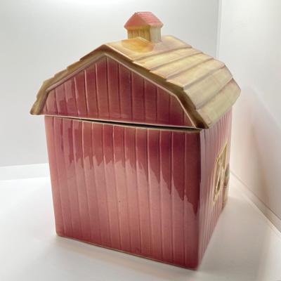 LOT 90 Vintage Mcoy Red Barn Cookie Jar