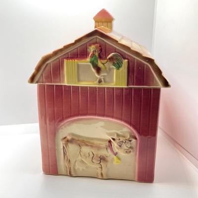 LOT 90 Vintage Mcoy Red Barn Cookie Jar