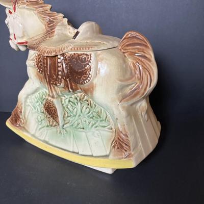 LOT 91: Vintage McCoy Rocking Horse Cookie Jar