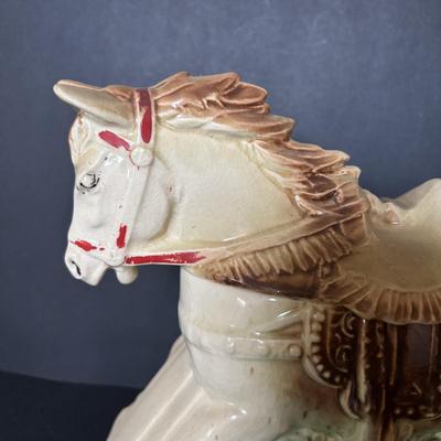 LOT 91: Vintage McCoy Rocking Horse Cookie Jar