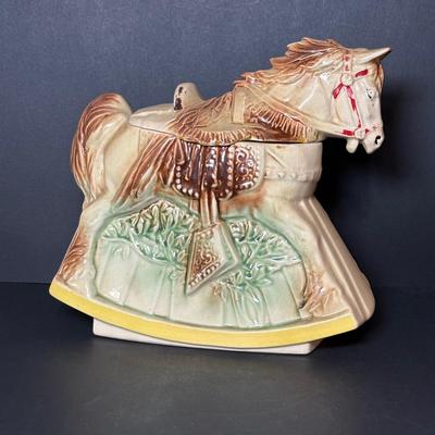 LOT 91: Vintage McCoy Rocking Horse Cookie Jar