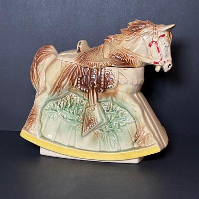 LOT 91: Vintage McCoy Rocking Horse Cookie Jar