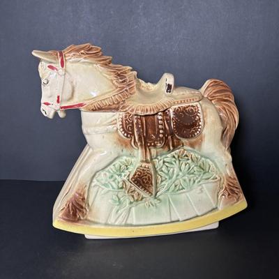 LOT 91: Vintage McCoy Rocking Horse Cookie Jar