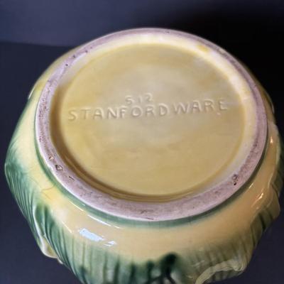 LOT 96: Vintage Stanford Ware Ceramic Corncob Collection: Cookie Jar, Pitcher, Covered Bowls