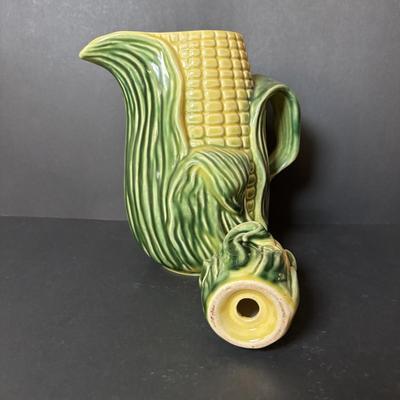 LOT 96: Vintage Stanford Ware Ceramic Corncob Collection: Cookie Jar, Pitcher, Covered Bowls