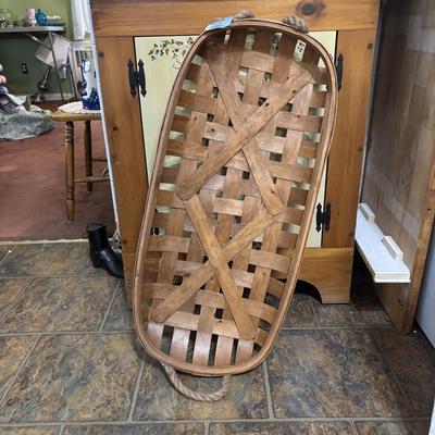 LOT 98: Vintage & Home Decor Kitchen Collection: Rolling Pins, Mason Jars, Ceramic Rooster, 3-Tier Tray, Large Basket & More