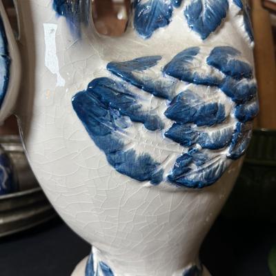 LOT 98: Vintage & Home Decor Kitchen Collection: Rolling Pins, Mason Jars, Ceramic Rooster, 3-Tier Tray, Large Basket & More