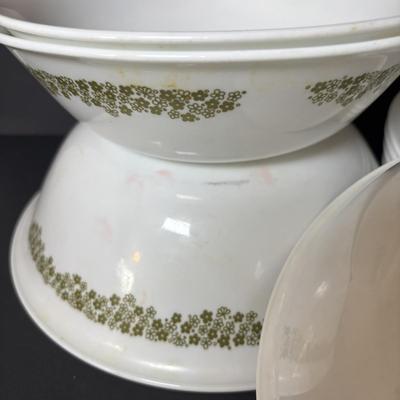 LOT 101: Coring Ware Collection: Spice of Life, Spring Blossom Green & Winter Frost White