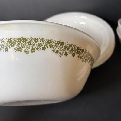 LOT 101: Coring Ware Collection: Spice of Life, Spring Blossom Green & Winter Frost White