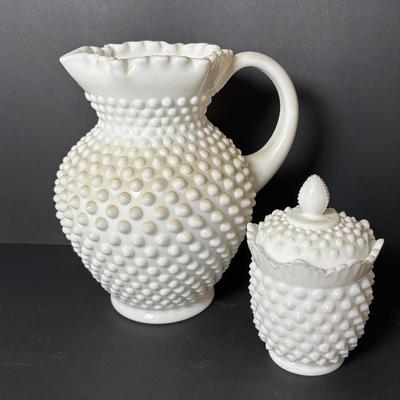 LOT 102: Vintage White Fenton & More Hobnail Collection