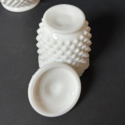 LOT 102: Vintage White Fenton & More Hobnail Collection