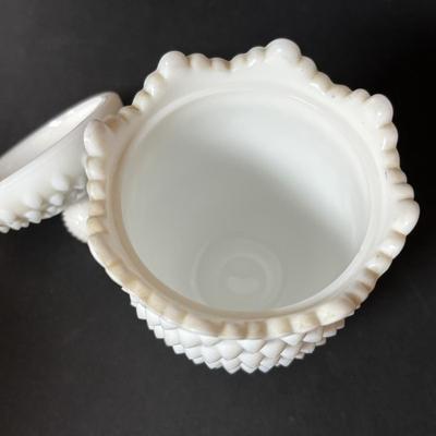 LOT 102: Vintage White Fenton & More Hobnail Collection