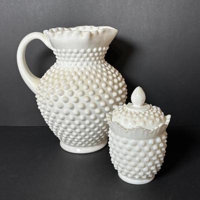 LOT 102: Vintage White Fenton & More Hobnail Collection