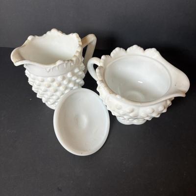 LOT 102: Vintage White Fenton & More Hobnail Collection