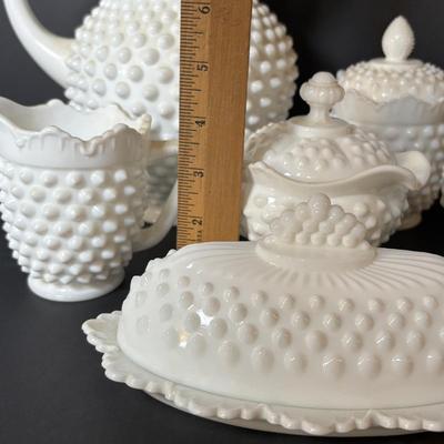 LOT 102: Vintage White Fenton & More Hobnail Collection
