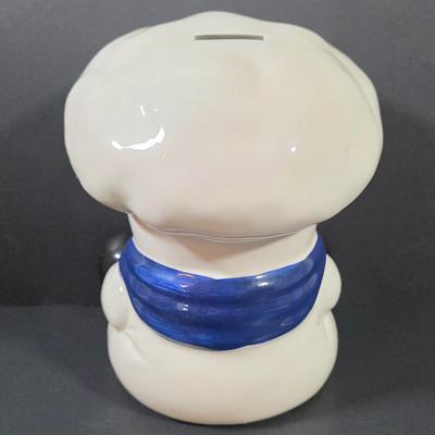 LOT 109: Vintage Entenmann's Exclusive Ceramic Baker Piggy Bank & Pillsbury Doughboy 1988 Ceramic Planter/Scrubber Holder With...