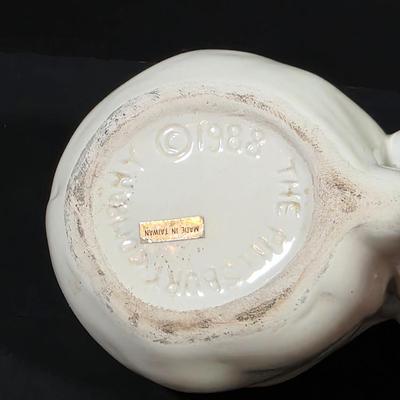 LOT 109: Vintage Entenmann's Exclusive Ceramic Baker Piggy Bank & Pillsbury Doughboy 1988 Ceramic Planter/Scrubber Holder With...