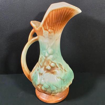 LOT 110: Vintage Pottery Collection, Hull Woodland Wall Pocket, McCoy Daisy Pattern Creamer & Open Sugar Bowl, Along W/A Lovely McCoy...