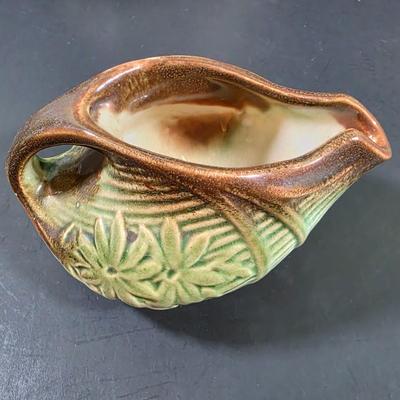 LOT 110: Vintage Pottery Collection, Hull Woodland Wall Pocket, McCoy Daisy Pattern Creamer & Open Sugar Bowl, Along W/A Lovely McCoy...