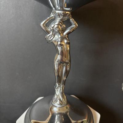 LOT 111: Vintage Compote Farber Bros Krome Kraft Stem w/ Amethyst Glass Insert, Silver Plated Candlestick Holders, Crystal/Silver Plated...