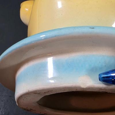 LOT 113: Vintage American Bisque Girl Pig Cookie Jar