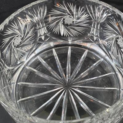LOT 117: Vintage American Brilliant Period Cut Crystal Pitcher, Hand Cut Crystal Open Footed Bowl Made In Poland, Beautiful Bohemian Cut...