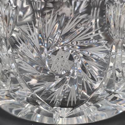 LOT 117: Vintage American Brilliant Period Cut Crystal Pitcher, Hand Cut Crystal Open Footed Bowl Made In Poland, Beautiful Bohemian Cut...
