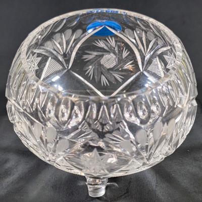 LOT 117: Vintage American Brilliant Period Cut Crystal Pitcher, Hand Cut Crystal Open Footed Bowl Made In Poland, Beautiful Bohemian Cut...