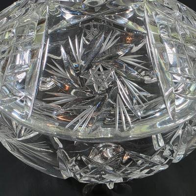 LOT 117: Vintage American Brilliant Period Cut Crystal Pitcher, Hand Cut Crystal Open Footed Bowl Made In Poland, Beautiful Bohemian Cut...