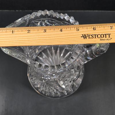 LOT 117: Vintage American Brilliant Period Cut Crystal Pitcher, Hand Cut Crystal Open Footed Bowl Made In Poland, Beautiful Bohemian Cut...