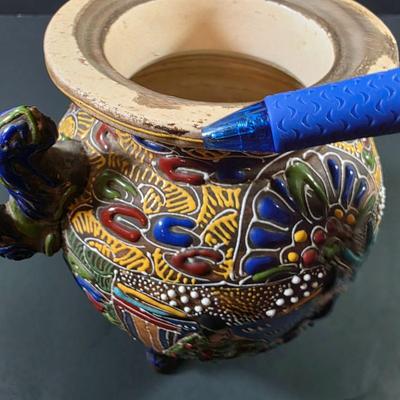 LOT 118: Antique/Vintage Small Hand Painted Japanese Satsuma Vase & Late 19th Century Chinese Ginger Jar