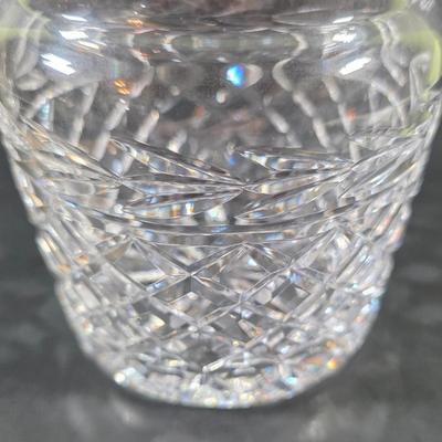 LOT 122: Waterford Crystal Lidded Sugar Bowl w/Sterling Silver Spoon & Waterford Lidded Biscuit Jar, Along With 6 Crystal Knife Rests