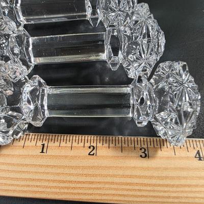 LOT 122: Waterford Crystal Lidded Sugar Bowl w/Sterling Silver Spoon & Waterford Lidded Biscuit Jar, Along With 6 Crystal Knife Rests