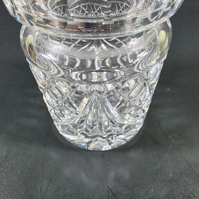 LOT 122: Waterford Crystal Lidded Sugar Bowl w/Sterling Silver Spoon & Waterford Lidded Biscuit Jar, Along With 6 Crystal Knife Rests