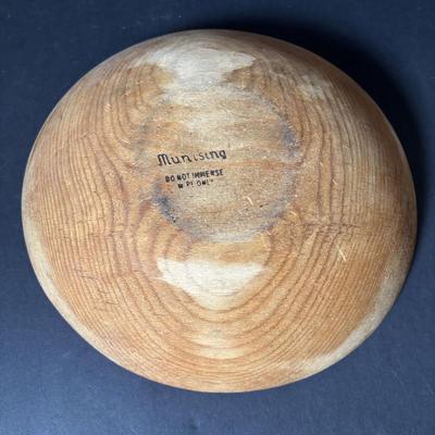 LOT 126: Antique Food Choppers, Primitive Slaw/Vegetable Slicer and Vintage Munising Wooden Bowls (2),