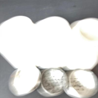 LOT 127: Vintage Milk Glass Shakers (3), Small Cast Irion Corn Stick Pan and Enamel Ware Collection