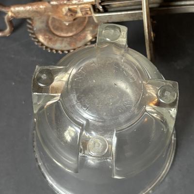 LOT 130 Vintage Hand Mixers and Food Chopper, Shawnee Pluto Salt/Pepper Shakers along with Pottery Bowls